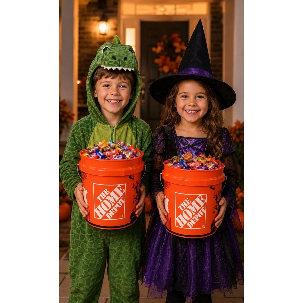 Home Depot 2026 Halloween Bucket 2 Gallon Limited Design Trick or Treat 2 Pack